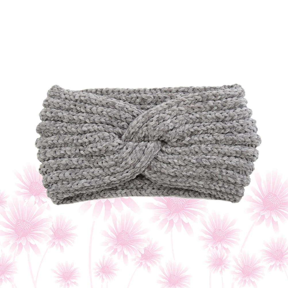 

Stylish Knitted Headband for Women and Grey Winter Warm Headwear Cross Design Sports Hair Hoops Gift Idea