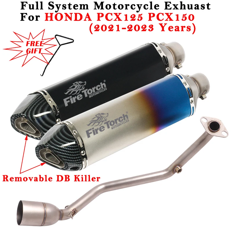 

Motorcycle Exhaust Full System Modified Muffler With Front Link Pipe DB Killer For HONDA PCX125 PCX150 PCX 125 150 20212022 2023