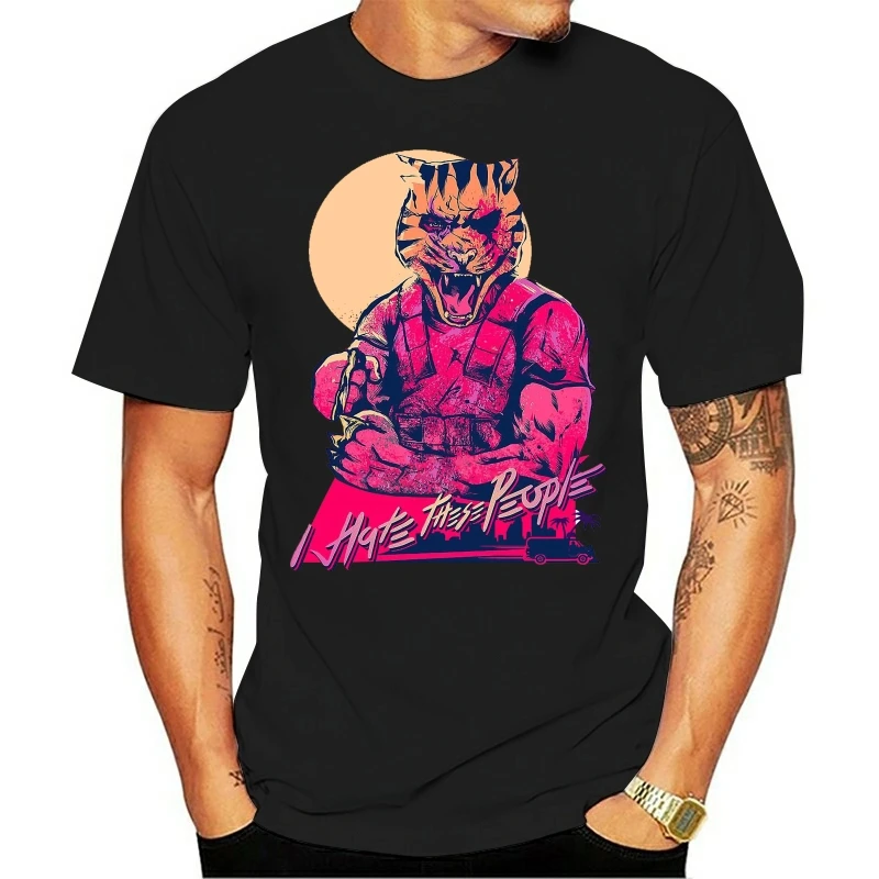 Geek hotline miami men t-shirt clothing new 2020 male t shirt print pattern o-neck casual top-down shooter video game teeshirt