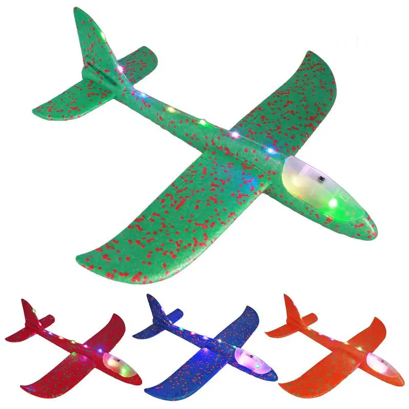 

Luminous Kids Airplane Toys Easy-to-Fly Airplane Toy 48cm Glider Plane Aircraft Model Children Outdoor Game Foam Planes