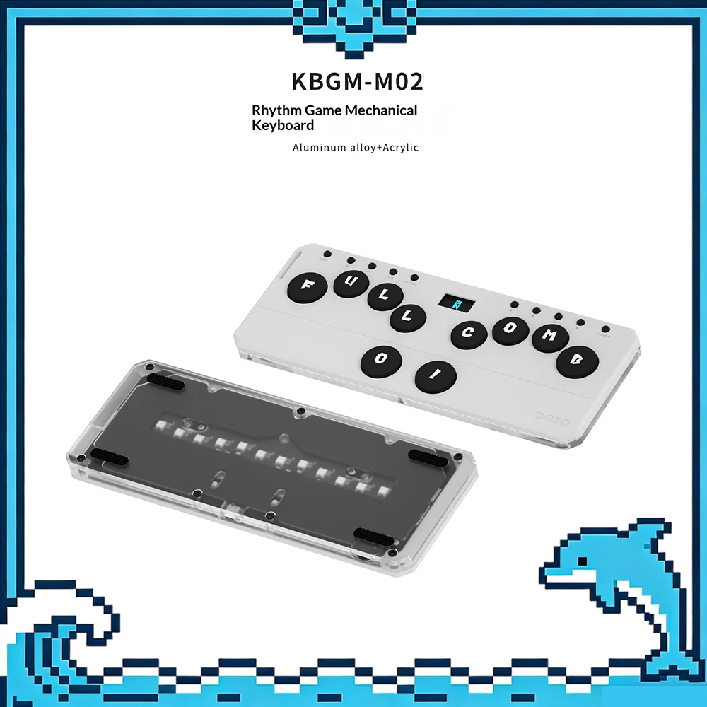 

DOIO KBGM-M02 Game Keyboard PBT Theme Keycap Full Key Customize Music Keyboard Aluminum Alloy CNC Shell OLED Screen For Gifts