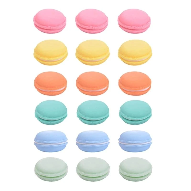 N58F 18 Pack Portable Macaron Coque Compact Plastic for Jewelry and Makeup