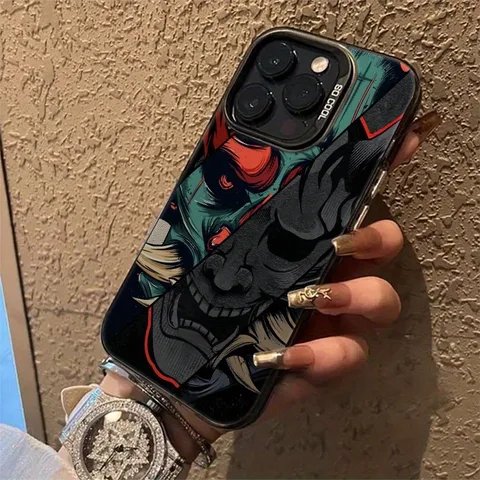 Чехол для телефона Japan Ghost Face Samurai для iPhone 16 Pro Max 15 14 13 12 11 Pro MAX с матовой задней крышкой с защитой от падения