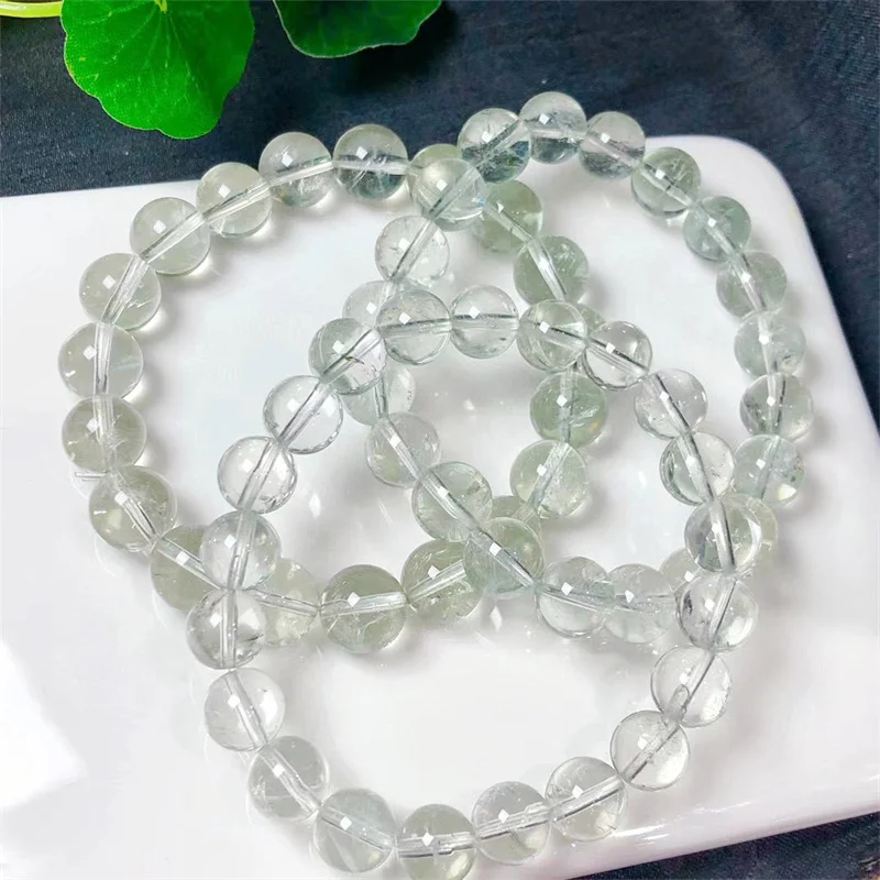 

Natural Green Quartz Bracelet String Charms Handmade Fortune Energy Woman Amulet Jewelry Gift 1PCS 8/10mm