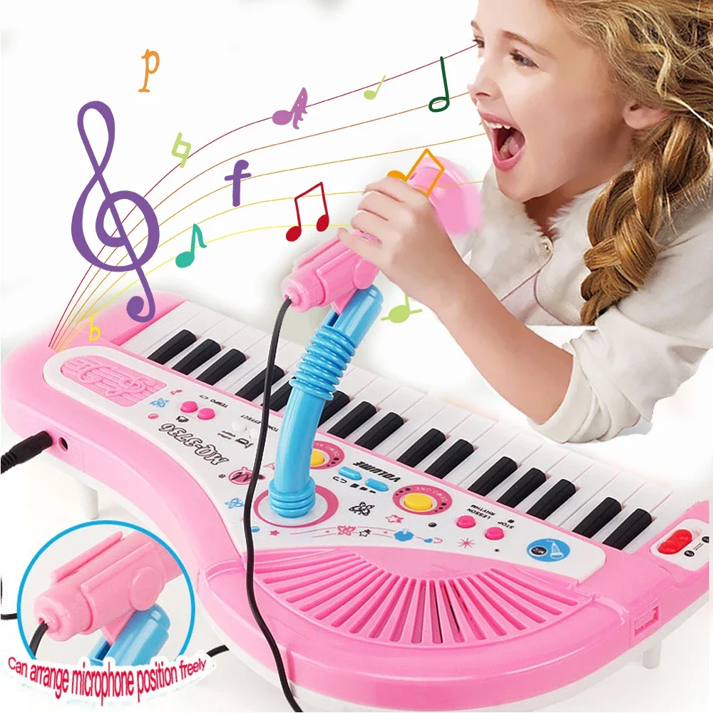 37 Key Electronic Keyboard Piano For Kids With Microphone Musical Instrument Toys Educational Toy Gift For Children Girl Boy