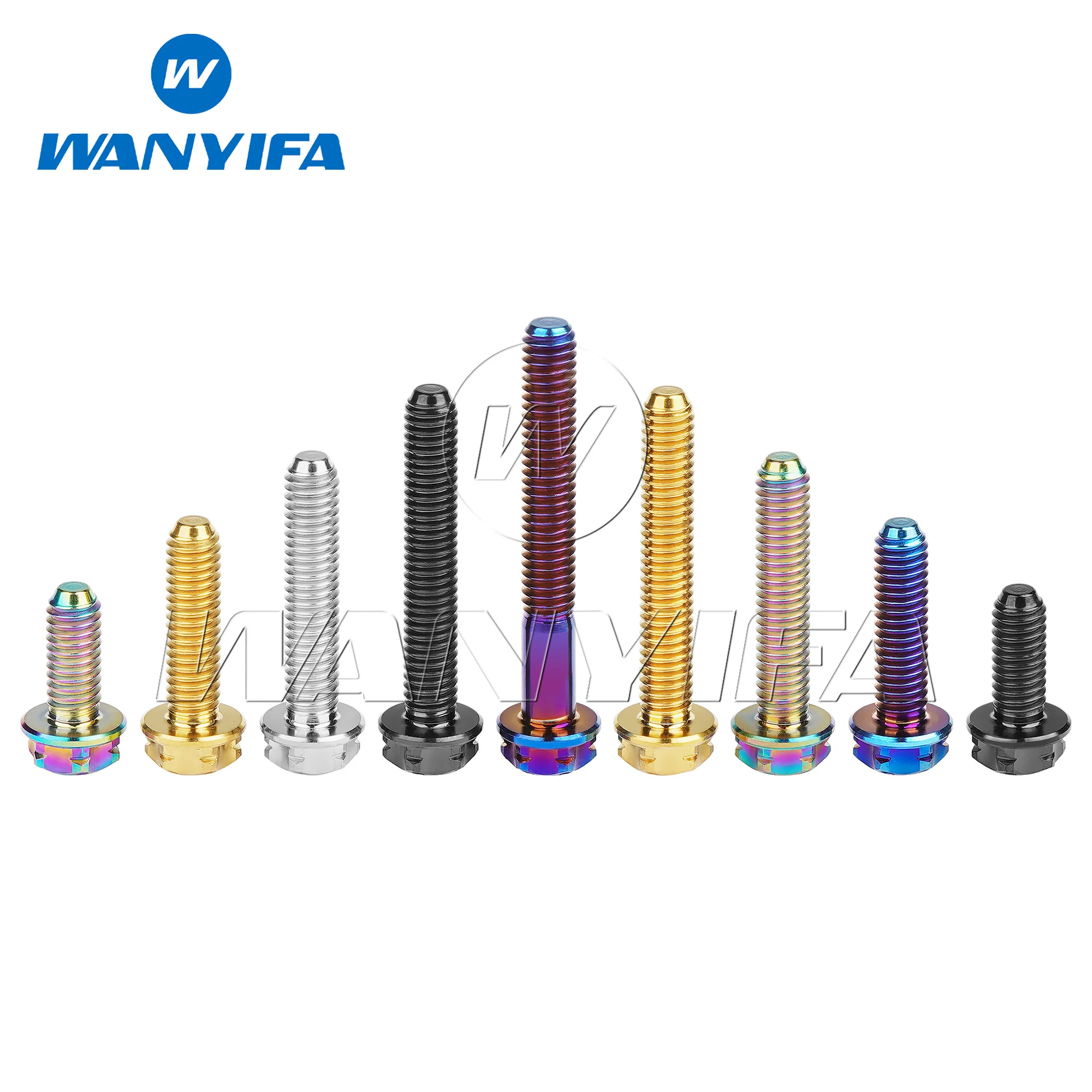 Wanyifa Titanium Bolts M4x10/15/20/25/30mm With Marked Small Flange Head for Retrofitting Motorcycle And Bicycle Parts 4/10pcs