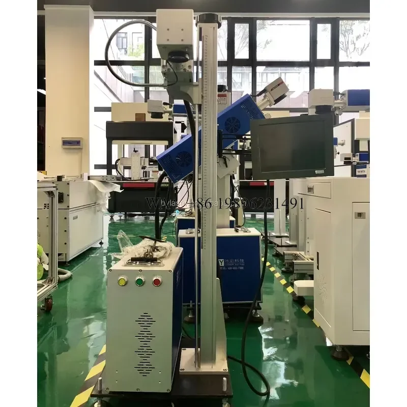 Wmwmnu for China Auto Online Flying 30W Fiber Marking Date Batch Code Printer for Package Boxes Cable
