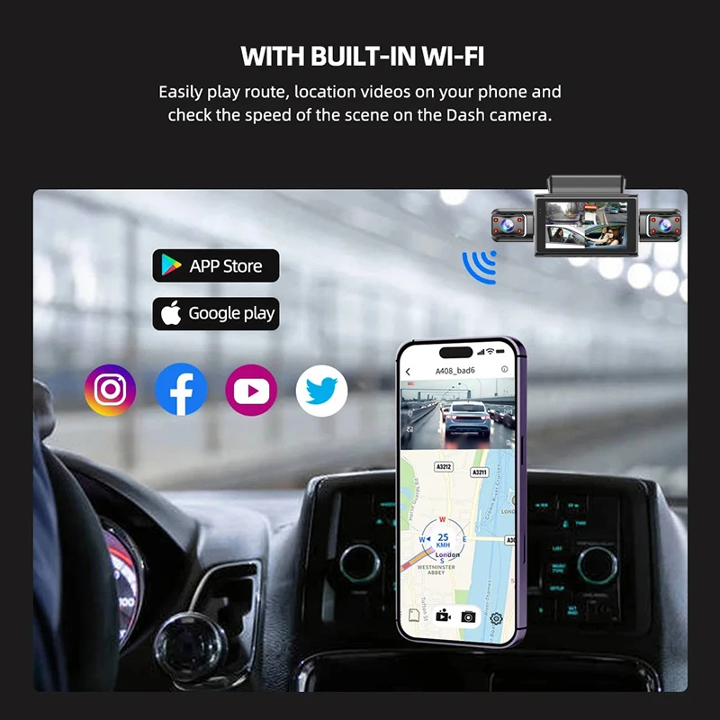 4 Channels 360° DashCam for Cars WIFI APP Video Recorder 1080P Car Dvr Rear View Camera 24h Parking Monitor Car Assecories