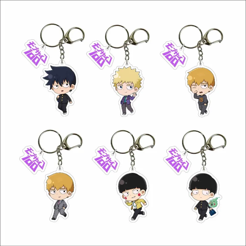 Shigeo Kageyama Mob Reigen Popular Anime-related Acrylic Keychain School Bag Pendant Anime Keychain Collection Lanyard Keychain