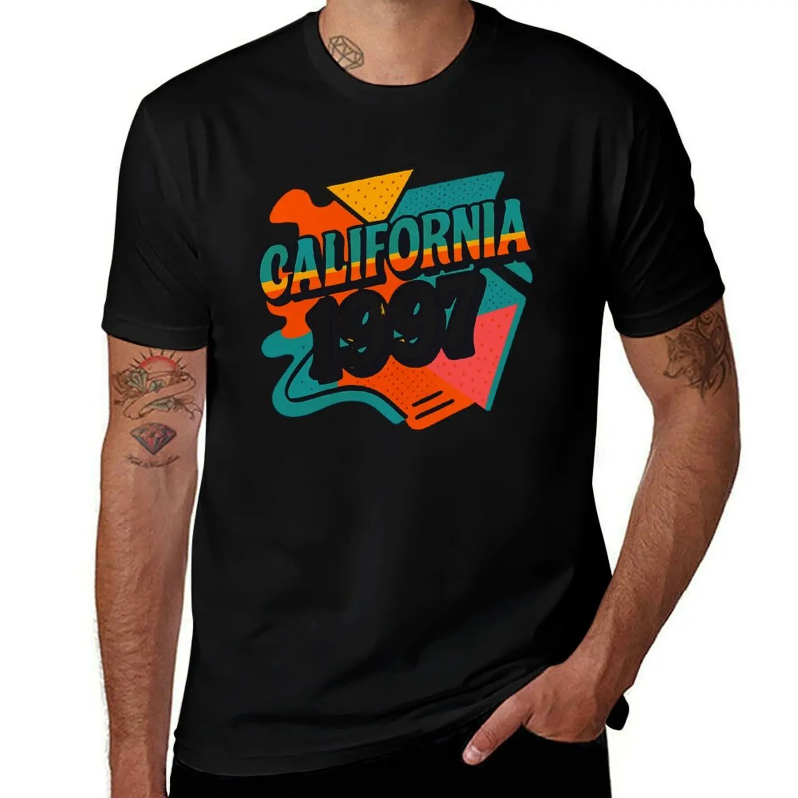 

California 1997 Retro Splash T-Shirt croswit shirt man designer shirts clothes men t shirt