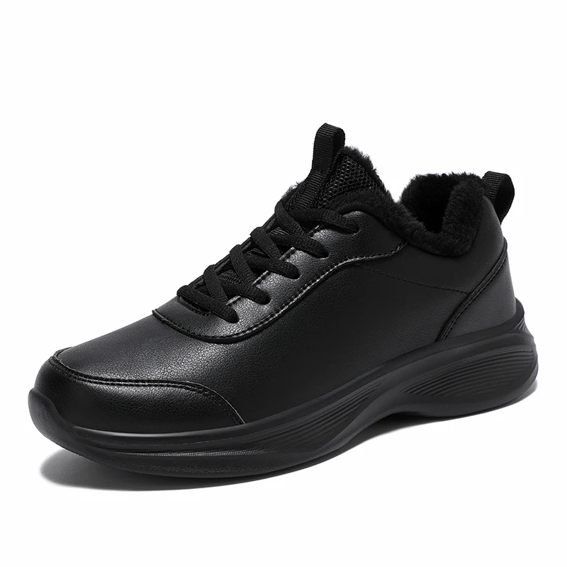 Brand Winter Sneakers Men Women's Running Shoes For Outdoor Sports Warm Fur Sneakers Non-slip Trainers Student Trend Black 39-46