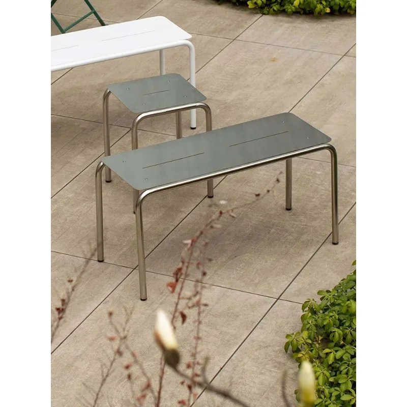 Cafe Bench Household Chair Stainless Steel Metal Bench Anti-fingerprint Furniture 2026 New