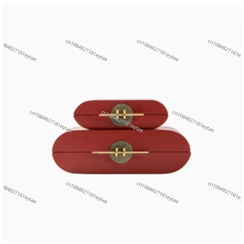 

Chinese Retro Wooden Jewelry Box | Oval Makeup Organizer with Lock