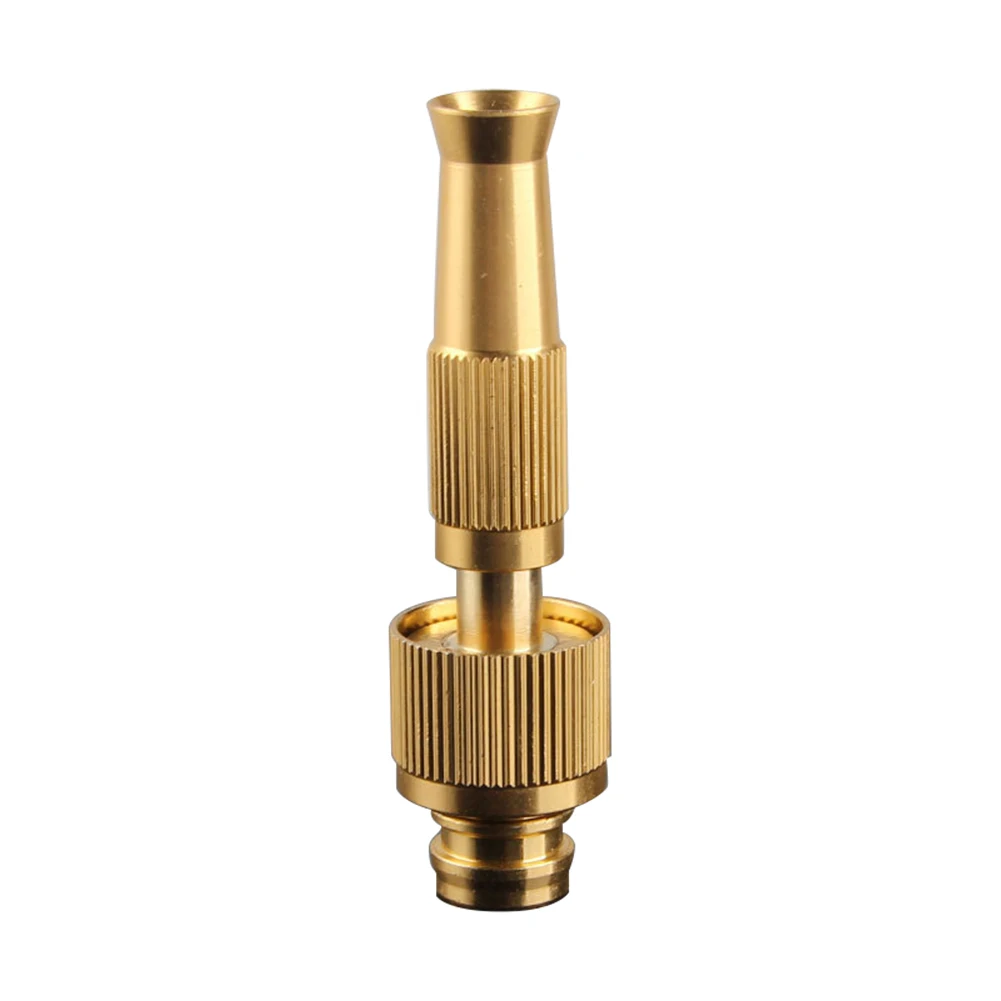 Spray Nozzle Copper Plating High Pressure Direct Spray Sprinkler Garden Hose Fittings for Car Cleaning Flower Grass Watering