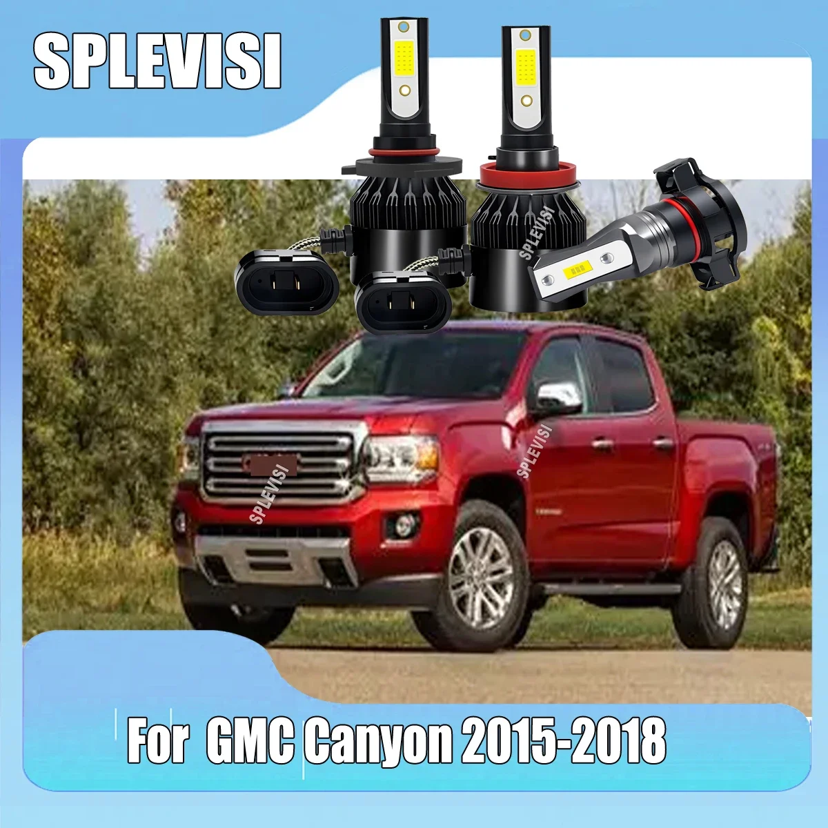 

LED White 60W Headlight High Low Beam Fog 9005 H11 H16 - Brighten Your Night Drives For GMC Canyon 2015 2016 2017 2018