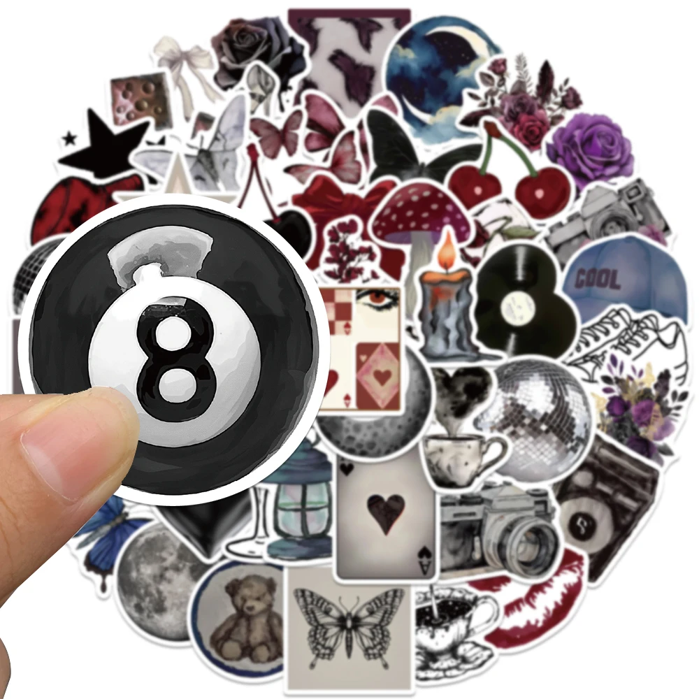 50PCS Aesthetic Pinterest Adults Sticker Y2K Cool Stickers Decoration Suitcase Phone Helmet Phone Laptop Stationery Cute Decals image 3