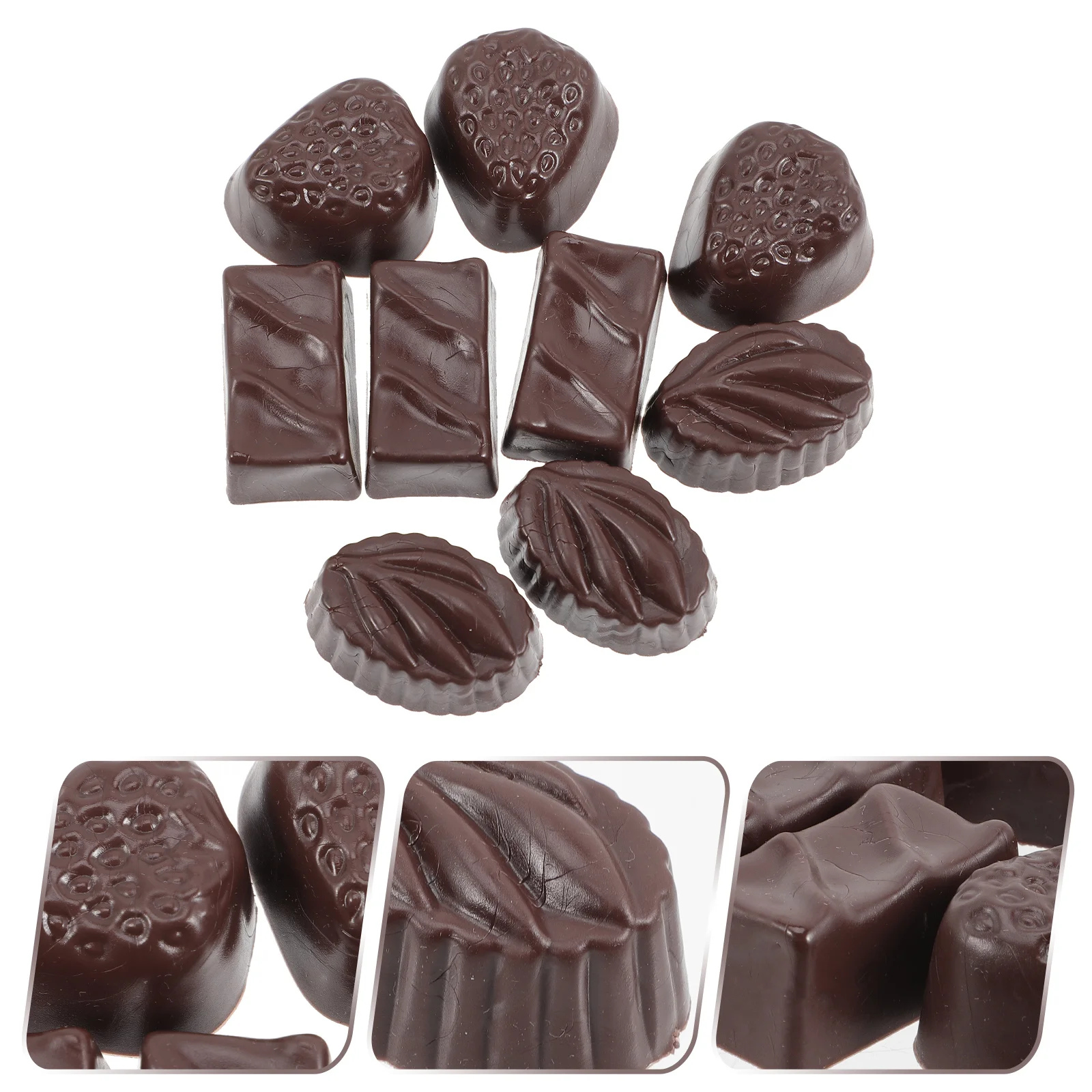 9 Pcs Simulation Chocolate Children’s Toys Interesting Food Small Model Pvc Shop Display Prop Decorative Accessory