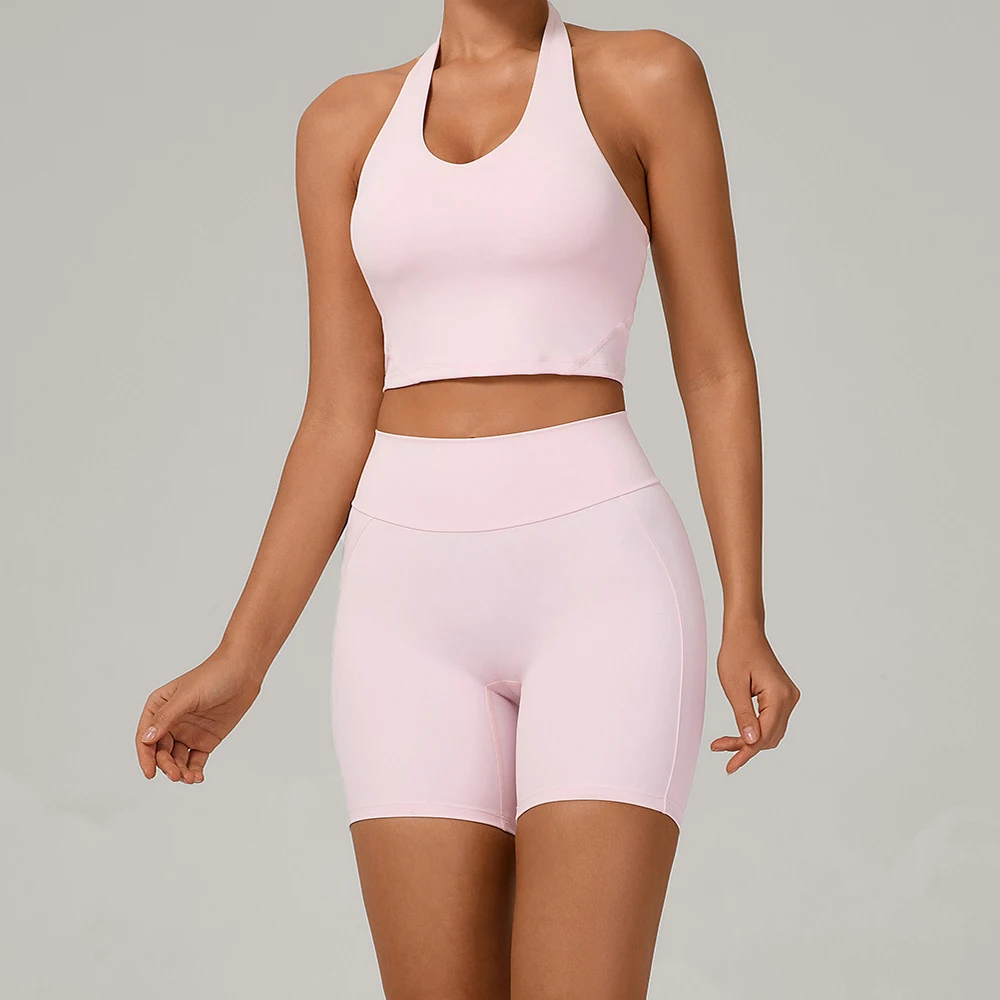

2 Pieces Gym Set Yoga Set Women Tracksuit Yoga Vest Peach Hip Sports Shorts Sport Suits Sportswear Running Clothing Workout Wear