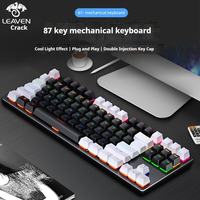 Leaven K550 Wired Mechanical Keyboard Hot Swap Office E-Sports Ergonomics Design 87 Keys Metal Fuselage Multiple System Keyboard