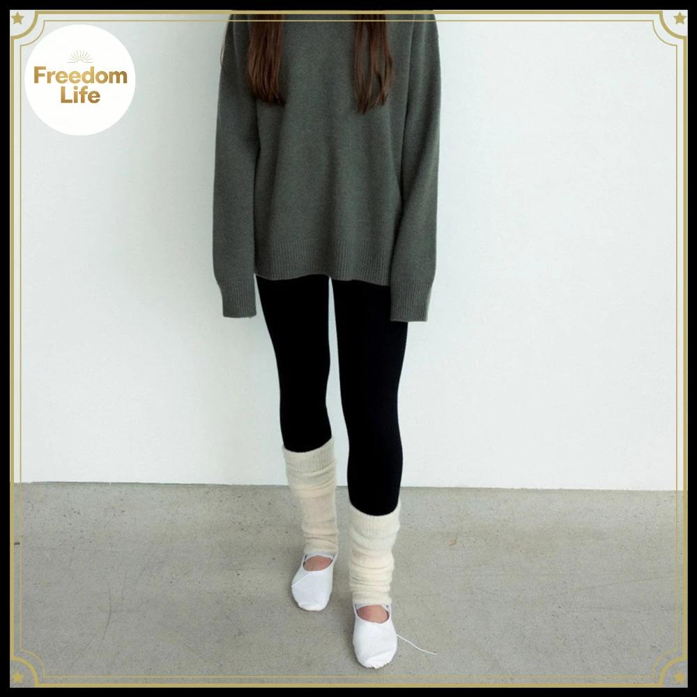 Leg Warmers Korean Designer Wool Blend Fleece Lined Stirrup Foot Socks for Women Girls Y2K Slouch Fall Winter Knee Sleeve