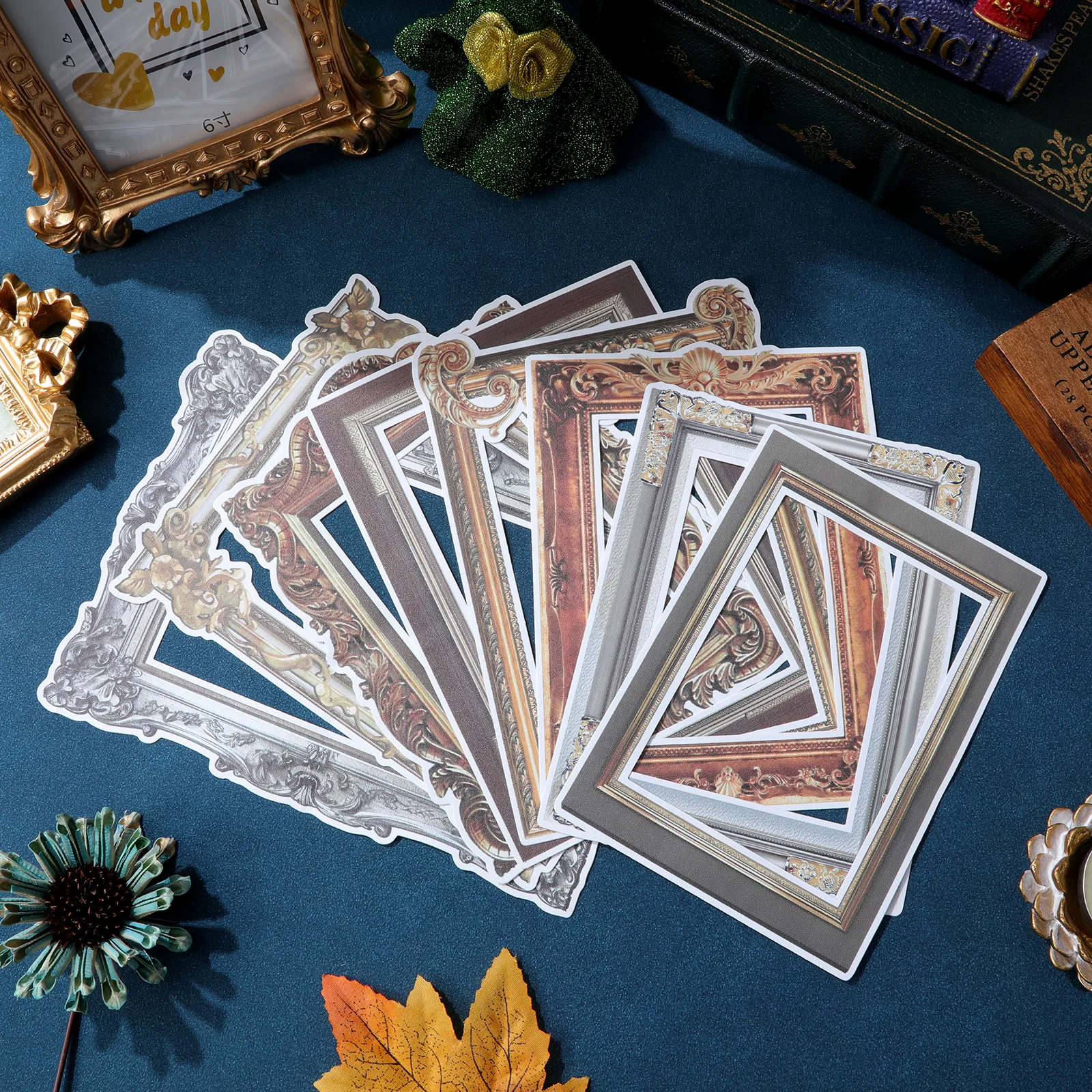 

DIY Photo Frame Wall Stickers 8Pcs Vintage Picture Decoration Cling Decals PVC Stickers for Living Room Bedroom Home Interior