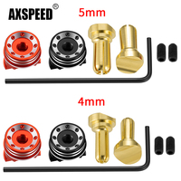 AXSPEED 1Set 4.0mm/5.0mm Brass Bullet Banana Plug RC Car Lip Battery Connector with Metal Heat Sink for RC Model Cars