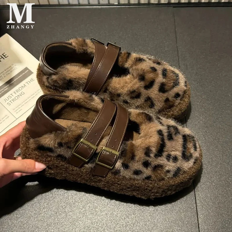 Fur Women Flats Cotton Boots Warm Cozy Walking Winter Shoes Woman 2025 Casual New Trend Short Plush Snow Botas Mujer De Zapatos