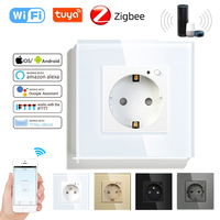 Eu Fr 16A German and Korean Tuya WIFI Smart Voice Wireless Remote Control Wall Switch Socket Type 86 zZigbee One-Piece Socket