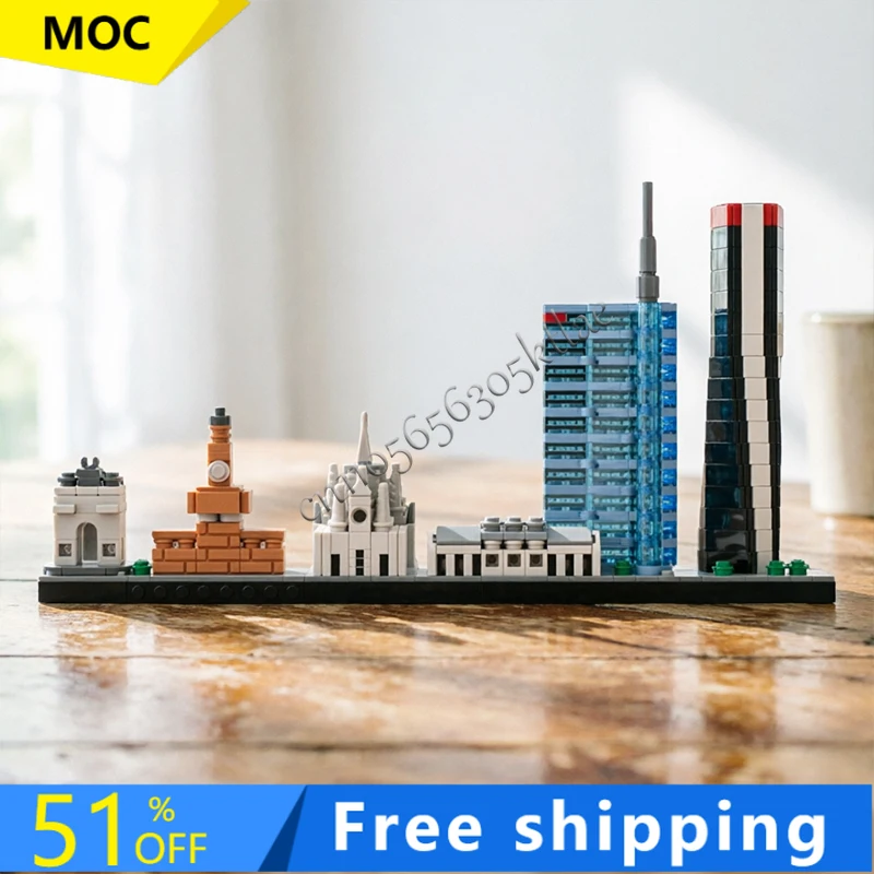 

583PCS MOC City Street Views Modular Luxury Architectural Complex Building Block Educational Assembly Children Toy Birthday Gift
