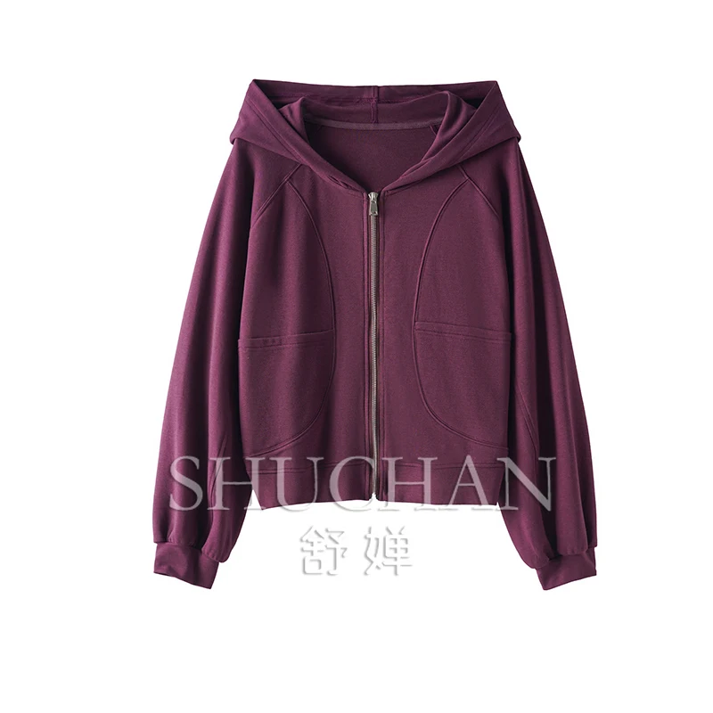Free and Relaxed, Foreign Trade Air Feeling Lazy Casual Zipper Hooded Sweater Jacket Women 00F2