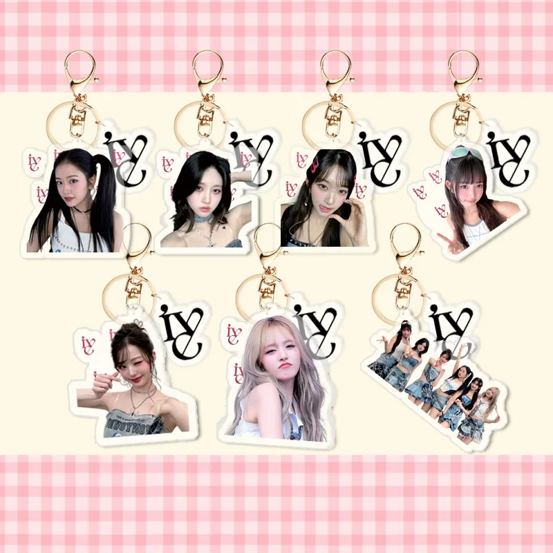 

2pcs KPOP IVE Fashion Keyring Yujin Gaeul Wonyoung LIZ Rei Leeseo Fashion Jewelry Key Chains Bag Pendant Accessories Fans Gifts