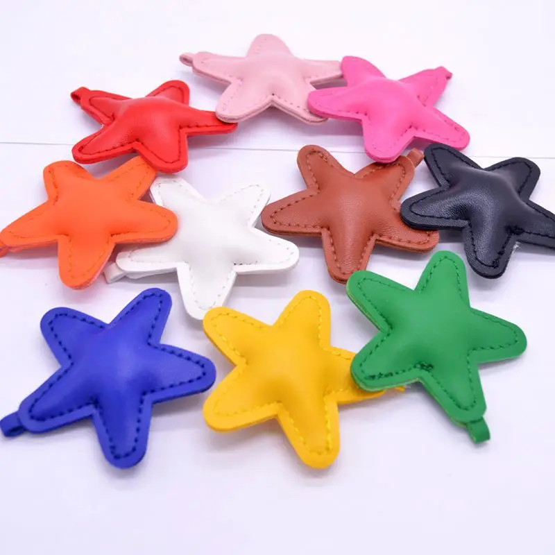 

2PCS Star Leather Tassels Keychain Charms Tassels Five-pointed Star Tassels for Jewelry Making Key Chain DIY Craft Accessories