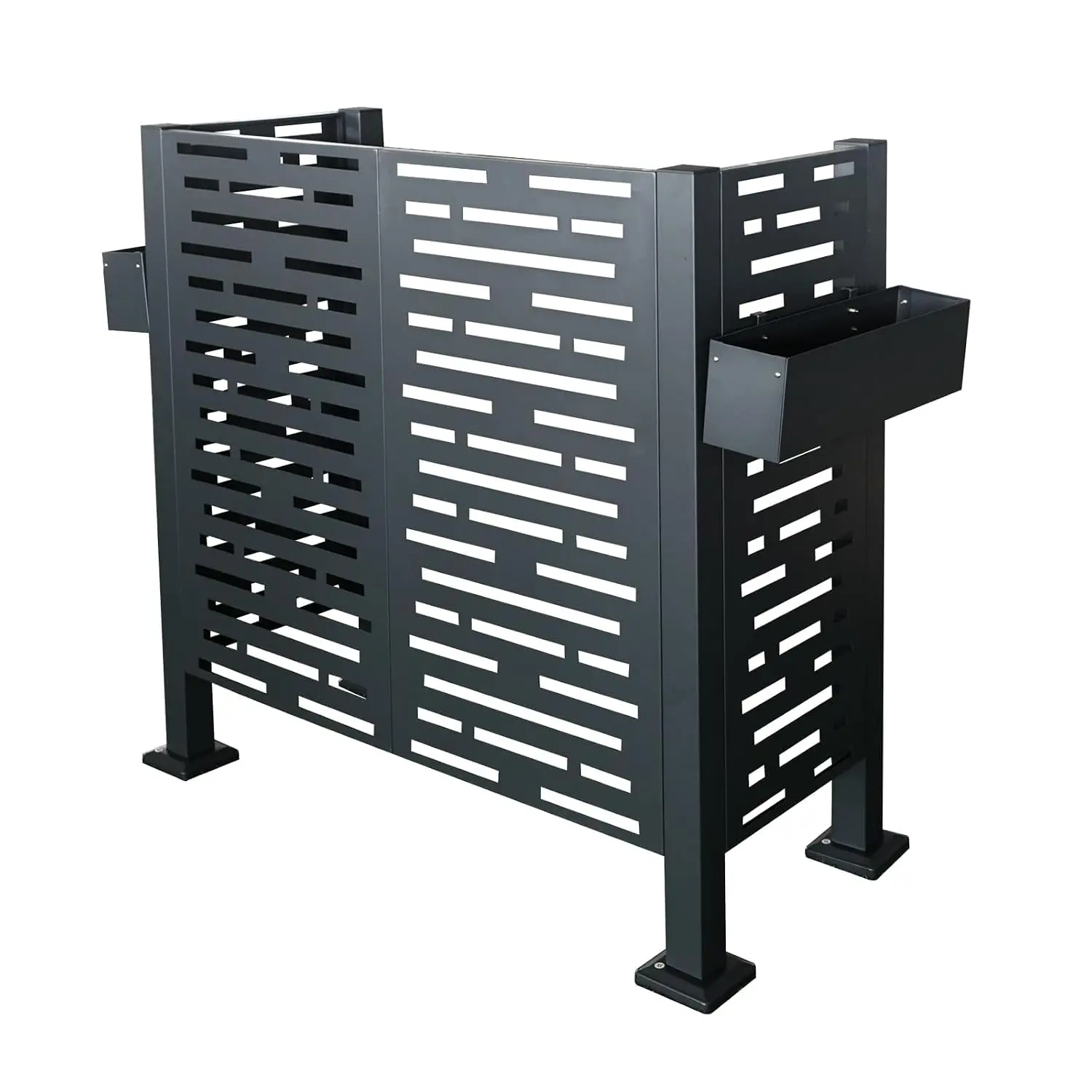 4x2 FT AC Fence Privacy Screen with Planter Box, Galvanized Steel Condenser Cover, Easy Assembly, Customized