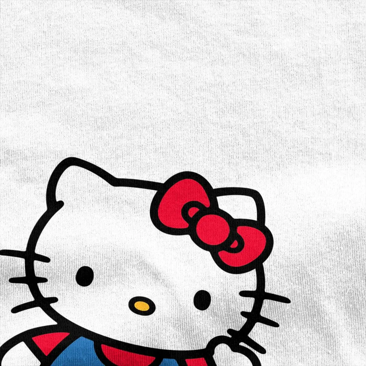 男性と女性のためのハローキティの漫画Tシャツ,綿100%,楽しい服,半袖,クルーネック,夏