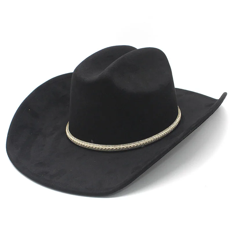 

Винтажная шляпа-федора унисекс в ковбойском стиле с жемчужным поясом, шерстяная, в этническом стиле, осенне-зимняя, фетровая, с широкими полями