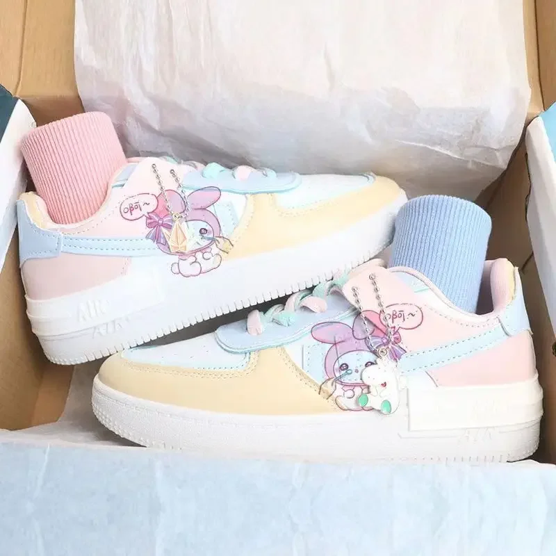 Sanrio Autumn and Winter New Cinnamoroll Kuromi My Melody Candy Color Cute Sneakers Female Middle School Students Sneakers