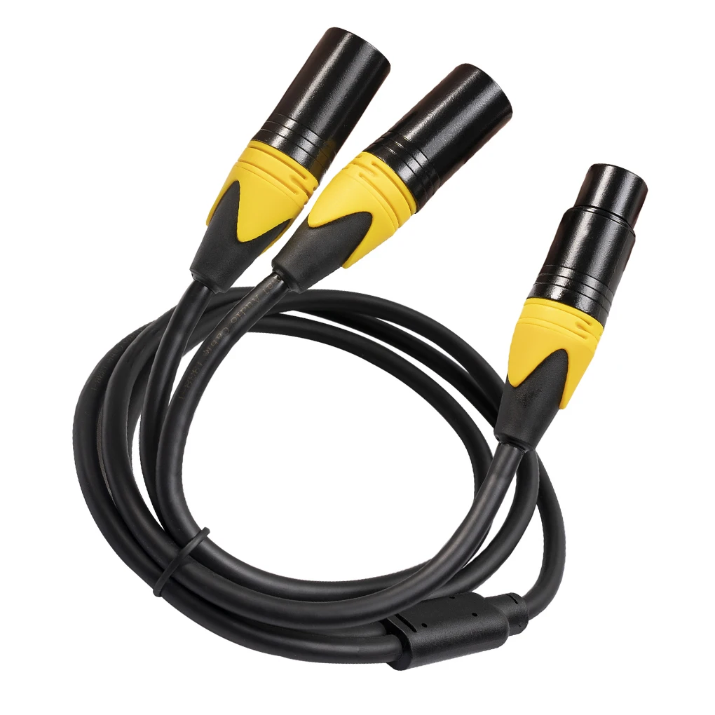 XLR Splitter Cable Female to Dual Male Professional Plating 3 PIN 22AWG Noise Cancelling Adapter Cord Accessories