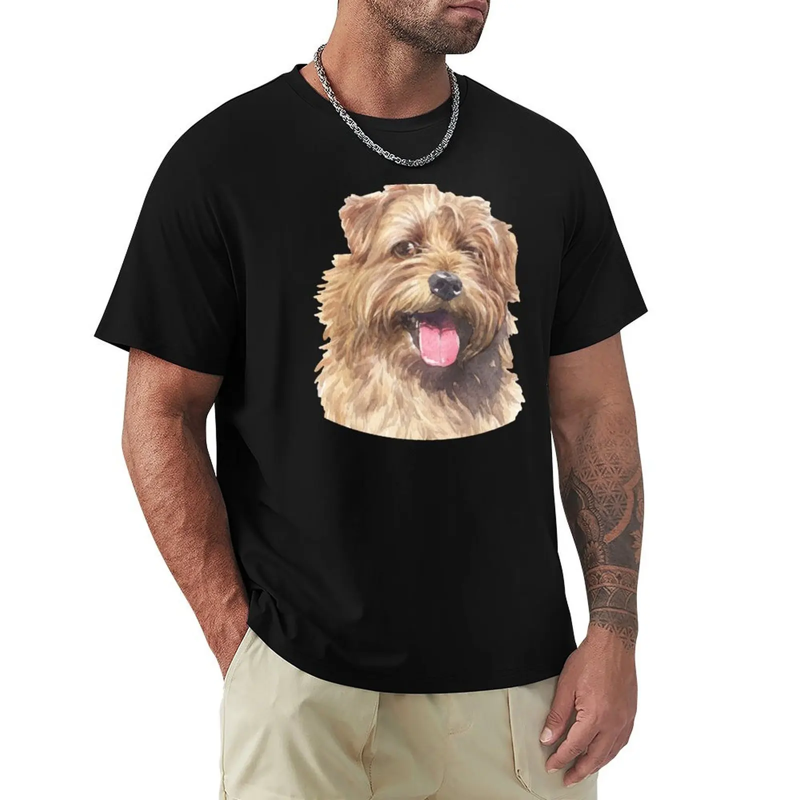 

Cute Norfolk Terrier Watercolor Art T-Shirt Funny t-shirt Personalized t-shirt topping customizeds men clothings