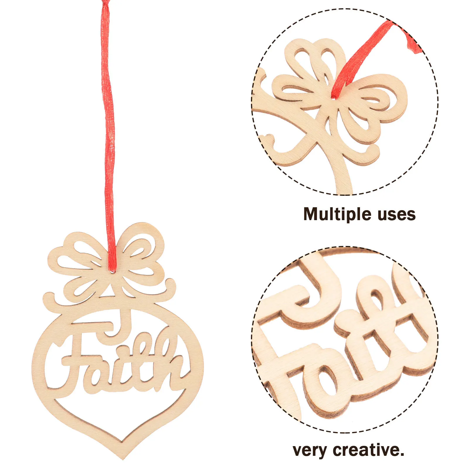 

6pcs Wooden Hearts For Crafts Unfinished Diy Wood Cutouts Christmas Decorations Multipurpose Xmas Wood Slices Painting Ornament