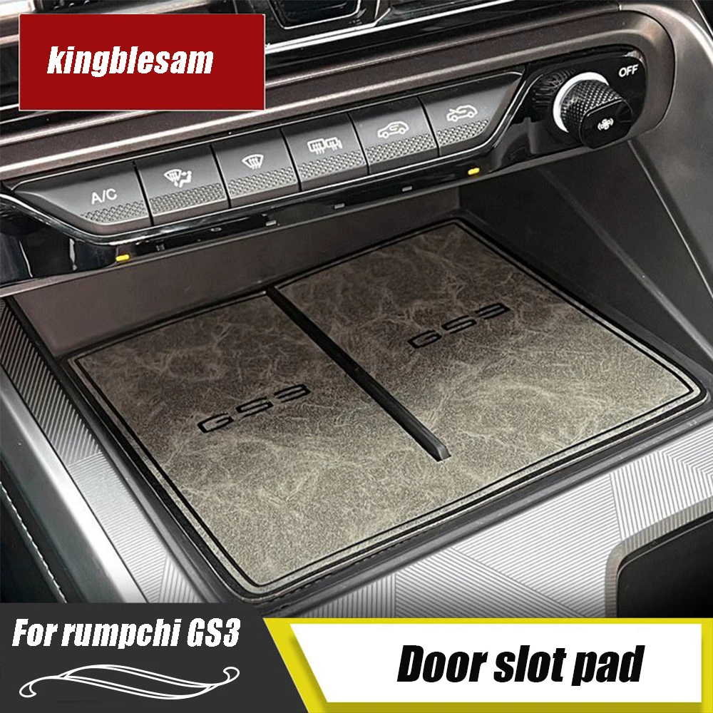 Leather black Car Door Groove Anti-Slip Gate Slot Cup Pad Mats Water Cup Storage Box For Trumpchi Gac GS3 2023 Groove Mat Coaste