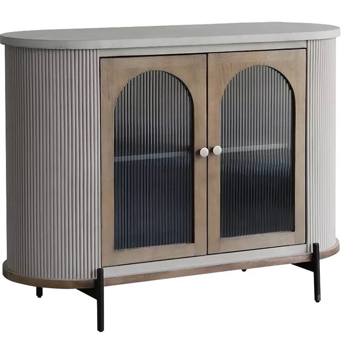 HOT Selling Contemporary Storage Stainless Steel Base Marble Top Wood Display Kitchen Sideboard Cabinets