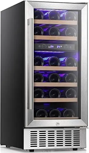 Cooler Under Counter Beverage Refrigerator Beer Mini Fridge 28 Bottles Dual Zone Built-in