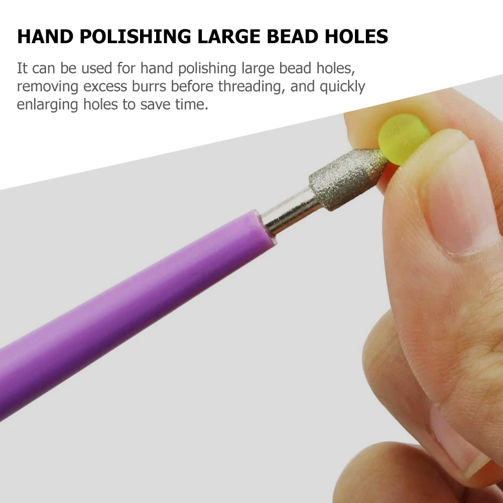 

5pcs Diamond Bead Reamer Set Needle File Jewelry Making Tools Kit Glass Plastic Beads Hole Enlarging Burrs Removing