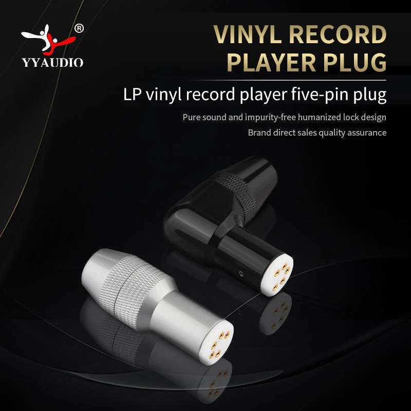 High-end vinyl LP record player tonearm head five-pin 5-pin plug socket tonearm head signal cable plug needle singing