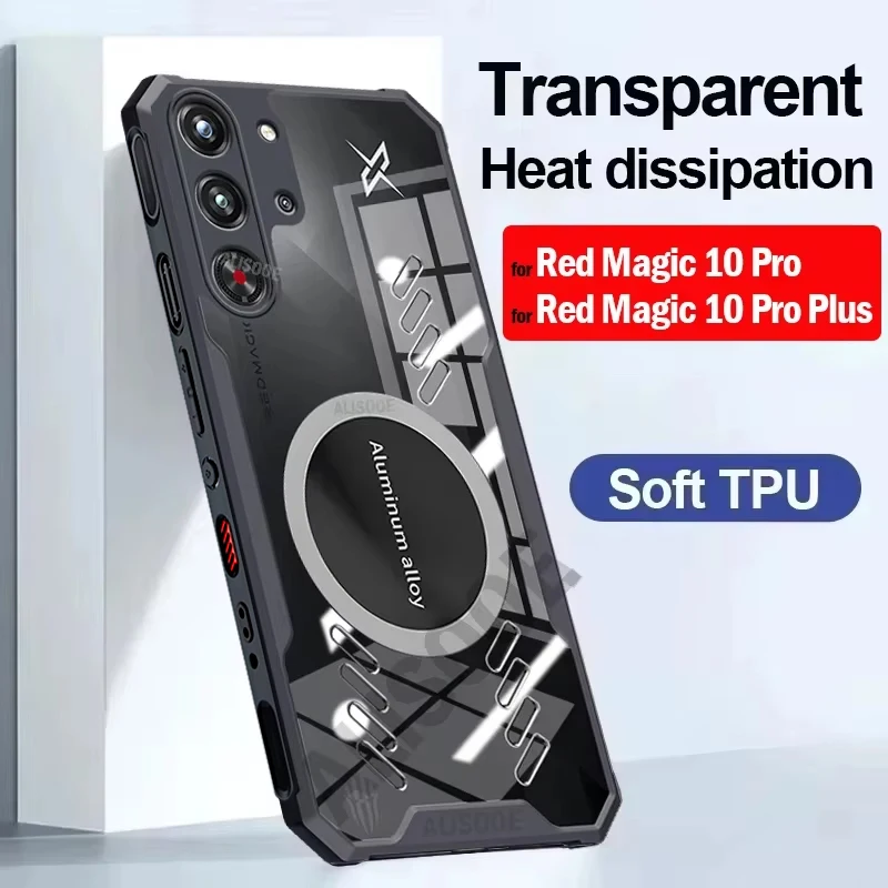 Transparent Capa for Red Magic 10 Pro Plus Case Clear Heat Dissipation Protection Phone Cover for Nubia RedMagic 10 Pro + Funda