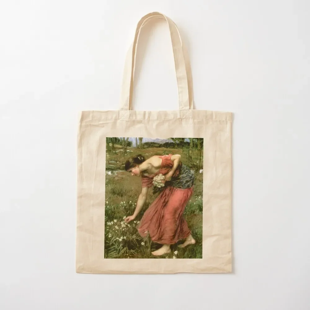 Narcissus - John William Waterhouse Tote Bag canvas bags handbag Canvas bag foldable reusable bag