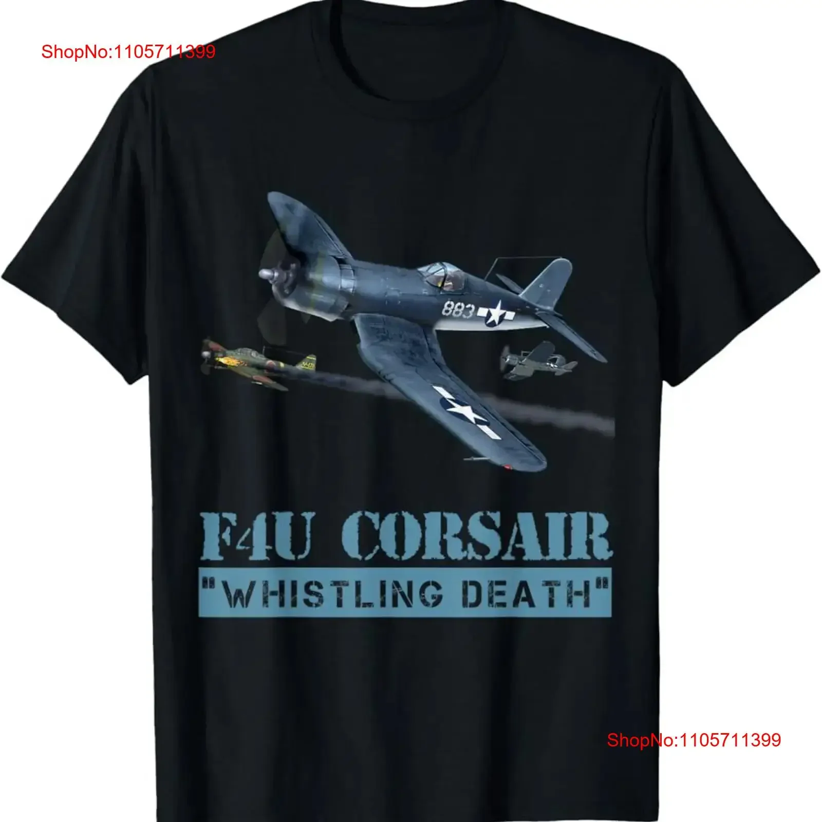 F4U Corsair Whistling Death Awesome Warbird WW II Military fighter T Shirt long or short sleeves vintage Washed fashion Unisex