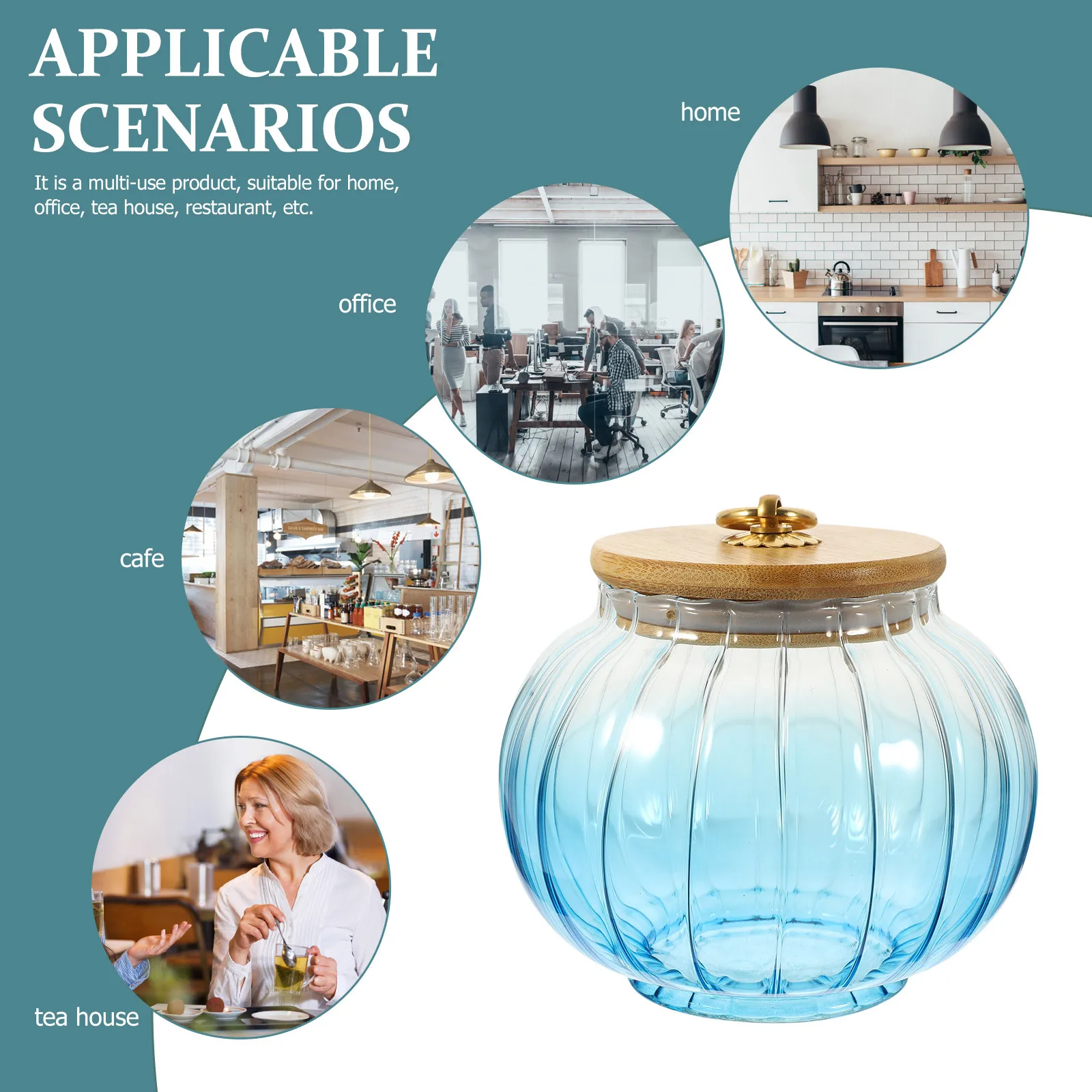 

Glass Canister Airtight Tea Storage Container Lid Safe Materials Long Lasting Use Perfect Loose Leaf Tea Candies Foods