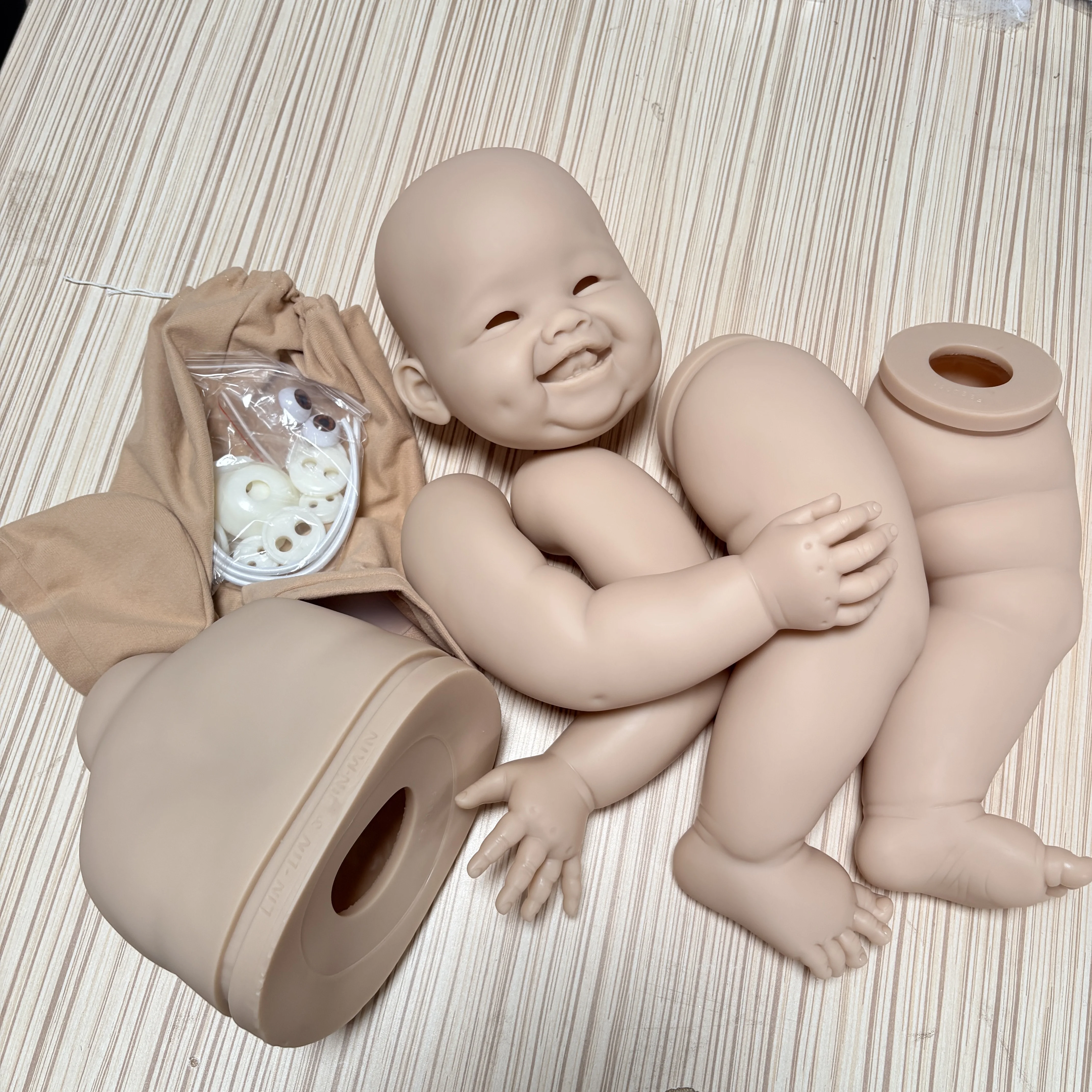NPK 28inch Huge Baby Reborn Doll DIY Part MinMin Blank Doll Kit Fresh  Color Unfunished Accessories with Body and Eyes Include