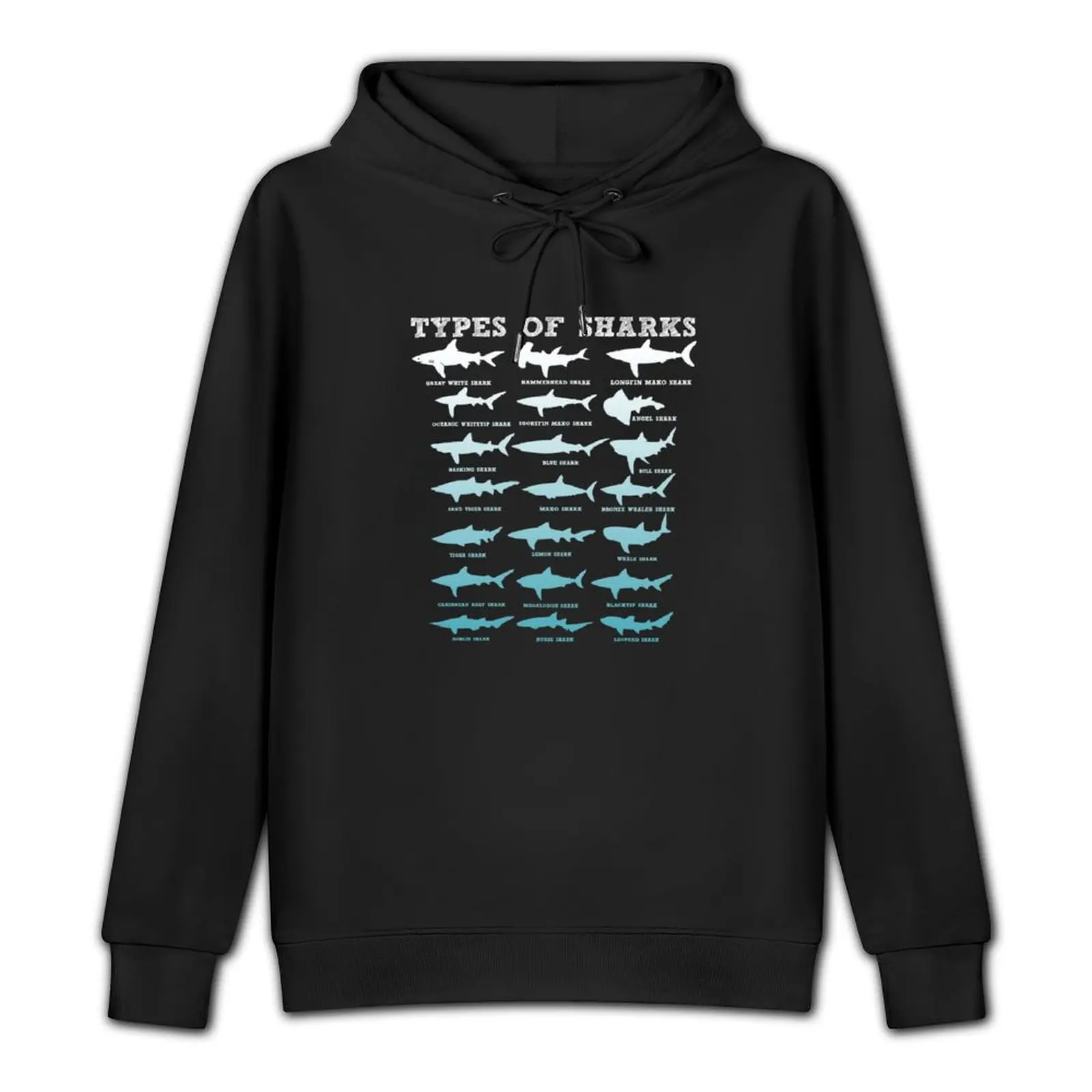 Types of Sharks Pullover Hoodie men's clothing autumn new products winter clothes men wear oversized hoodie